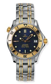 Omega - 2362.80.00  Seamaster Diver 300M Quartz 36.25 Stainless Steel / Yellow Gold / Blue / Bracelet