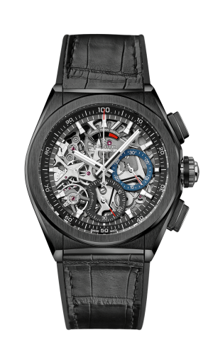 Zenith - 24.9000.9004/78.R582  Defy El Primero 21 Black Ceramic / Skeleton / Alligator