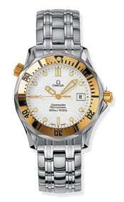 Omega - 2462.20.00  Seamaster Diver 300M Quartz 36.25 Stainless Steel / Yellow Gold / White / Bracelet