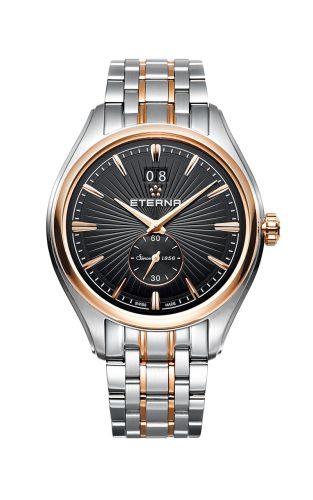 Eterna - 2545.53.41.1714  Avant-Garde Quartz Big Date Two Tone / Black / Bracelet