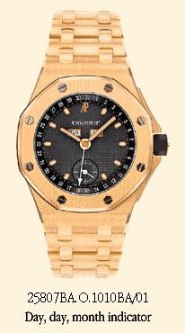 Audemars Piguet - 25807BA.O.1010BA/01  Royal Oak OffShore 25807 Full Calendar Yellow Gold / Blue / Bracelet