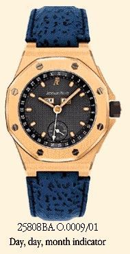 Audemars Piguet - 25808BA.O.0009/01  Royal Oak OffShore 25808 Full Calendar Yellow Gold / Blue