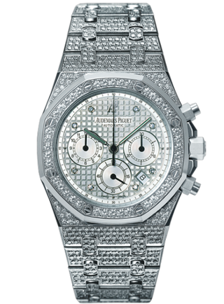 Audemars Piguet - 25967BC.ZZ.1185BC.01  Royal Oak Chronograph 39 White Gold / Diamond / Silver