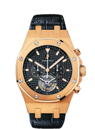 Audemars Piguet - 25977OR.OO.D002CR.01  Royal Oak Tourbillon Chronograph Pink Gold / Black / Strap