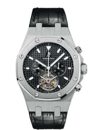 Audemars Piguet - 25977ST.OO.D002CR.01  Royal Oak Tourbillon Chronograph Stainless Steel / Black / Strap