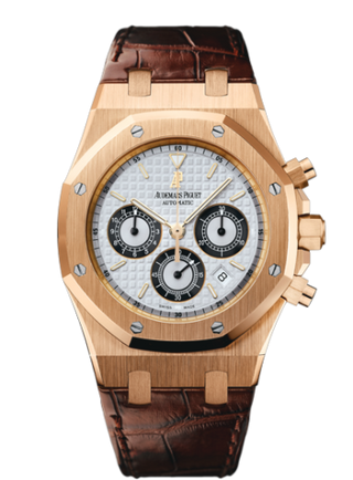 Audemars Piguet - 26022OR.OO.D098CR.01  Royal Oak 26022 Chronograph Pink Gold / Silver / Strap