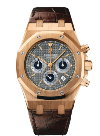 Audemars Piguet - 26022OR.OO.D098CR.02  Royal Oak 26022 Chronograph Pink Gold / Brown / Strap