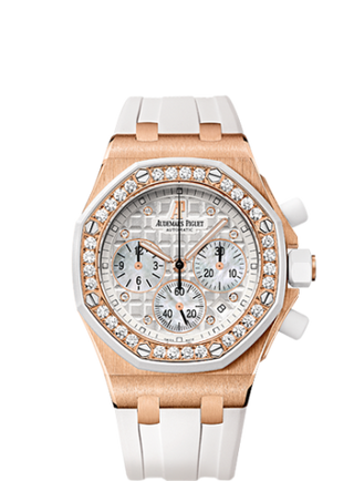 Audemars Piguet - 26048OK.ZZ.D010CA.01  Royal Oak OffShore 26048 Lady Chronograph Pink Gold / White