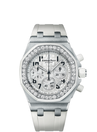 Audemars Piguet - 26048SK.ZZ.D010CA.01  Royal Oak OffShore 26048 Lady Chronograph Stainless Steel / White