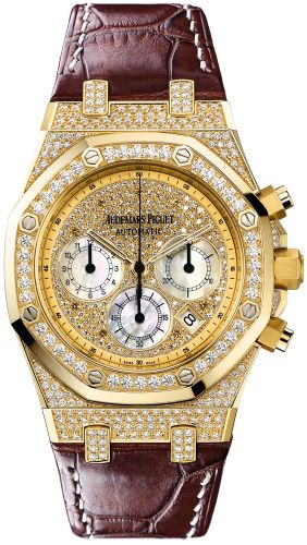 Audemars Piguet - 26068BA.ZZ.D088CR.01  Royal Oak Chronograph 39 Yellow Gold / Diamond / Strap