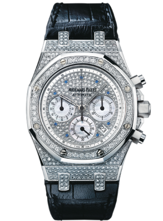 Audemars Piguet - 26068BC.ZZ.D002CR.01  Royal Oak Chronograph 39 White Gold / Diamond / Strap