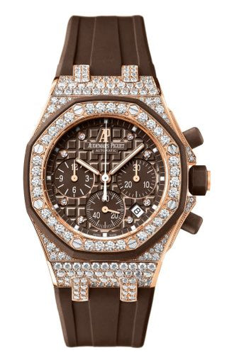 Audemars Piguet - 26092OK.ZZ.D080CA.01  Royal Oak Offshore 26092 Lady Chronograph Pink Gold / Brown