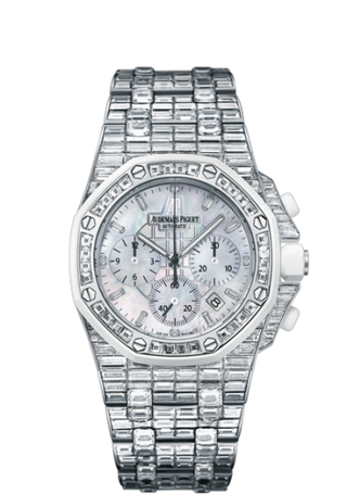 Audemars Piguet - 26114CK.ZZ.9181BC.01  Royal Oak OffShore 26114 Chronograph White Gold / Baguette / MOP