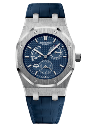 Audemars Piguet - 26124ST.OO.D018CR.01  Royal Oak 26124 Dual Time Stainless Steel / Blue / Strap