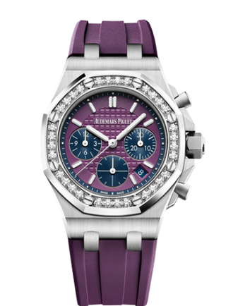 Audemars Piguet - 26231ST.ZZ.D075CA.01  Royal Oak OffShore 26231 Lady Chronograph Stainless Steel / Plum / Diamond