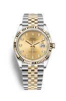 Rolex Datejust 36 Stainless Steel / Yellow Gold / Fluted / White / Jubilee (126233-0017)