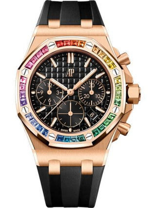 Audemars Piguet - 26236OR.YY.D002CA.01  Royal Oak OffShore 26231 Lady Chronograph Pink  Gold - Rainbow / Black