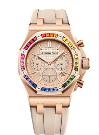 Audemars Piguet - 26236OR.YY.D085CA.01  Royal Oak OffShore Lady Chronograph Pink Gold / Silver / Rainbow