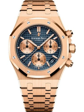 Audemars Piguet - 26239OR.OO.1220OR.01  Royal Oak Chronograph 41 Pink Gold / Blue / Bracelet