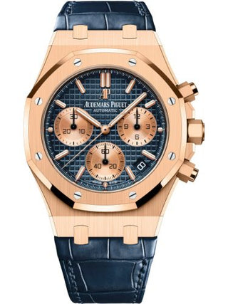 Audemars Piguet - 26239OR.OO.D315CR.01  Royal Oak Chronograph 41 Pink Gold / Blue / Alligator