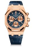 Audemars Piguet - 26239OR.OO.D315CR.01  Royal Oak Chronograph 41 Pink Gold / Blue / Alligator