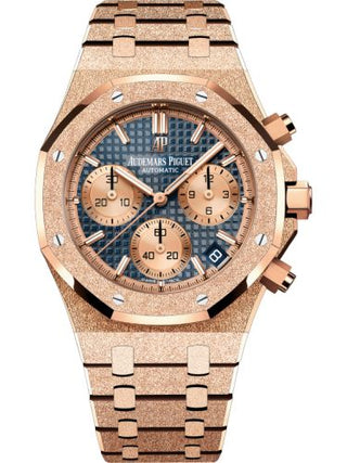 Audemars Piguet - 26239OR.GG.1224OR.01  Royal Oak Chronograph 41 Frosted Pink Gold / Blue / Bracelet