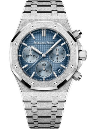 Audemars Piguet - 26240BC.GG.1324BC.02  Royal Oak Chronograph 41 Frosted White Gold / Blue / Japan