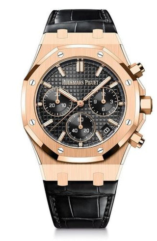 Audemars Piguet - 26240OR.OO.D002CR.01  Royal Oak Chronograph 41 Pink Gold / Black / Strap / 50th Anniversary