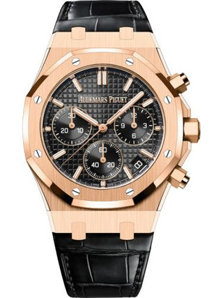 Audemars Piguet - 26240OR.OO.D002CR.02  Royal Oak Chronograph 41 Pink Gold / Black / Strap