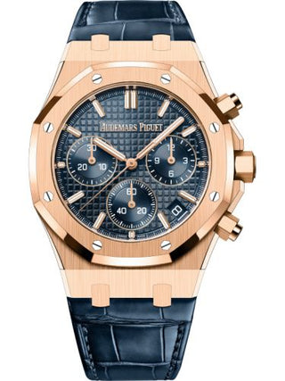 Audemars Piguet - 26240OR.OO.D315CR.02  Royal Oak Chronograph 41 Pink Gold / Blue / Strap