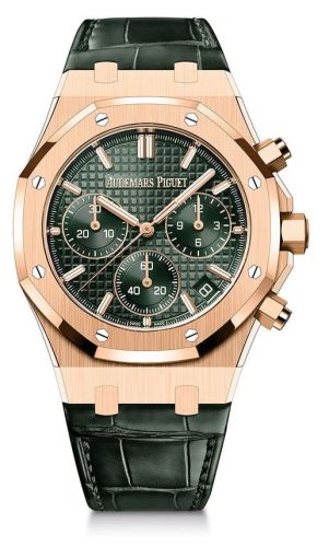 Audemars Piguet - 26240OR.OO.D404CR.01  Royal Oak Chronograph 41 Pink Gold / Green / Strap / 50th Anniversary