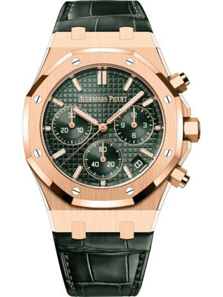 Audemars Piguet - 26240OR.OO.D404CR.02  Royal Oak Chronograph 41 Pink Gold / Green / Strap