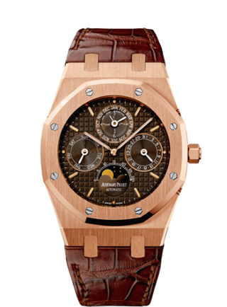 Audemars Piguet - 26252OR.OO.D092CR.01  Royal Oak Perpetual Calendar Pink Gold / Brown / Strap