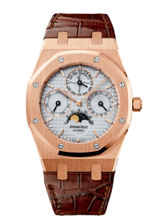 Audemars Piguet - 26252OR.OO.D092CR.02  Royal Oak Perpetual Calendar Pink Gold / Silver / Strap