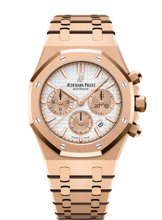 Audemars Piguet - 26315OR.OO.1256OR.01  Royal Oak Chronograph 38 Pink Gold / Silver