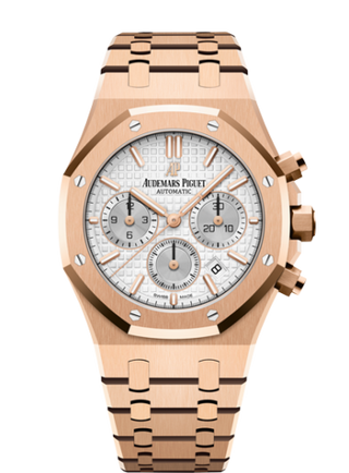 Audemars Piguet - 26315OR.OO.1256OR.02  Royal Oak Chronograph 38 Pink Gold / Silver