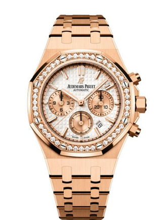 Audemars Piguet - 26315OR.ZZ.1256OR.01  Royal Oak Chronograph 38 Pink Gold / Diamond / Silver