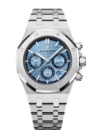 Audemars Piguet - 26317BC.OO.1256BC.01  Royal Oak Chronograph 38 White Gold / Light Blue