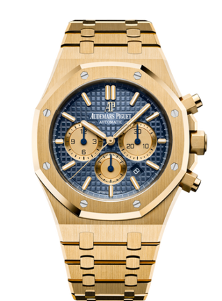 Audemars Piguet - 26331BA.OO.1220BA.01  Royal Oak Chronograph 41 Yellow Gold / Blue / Bracelet