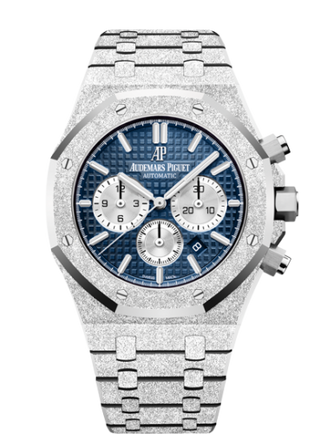 Audemars Piguet - 26331BC.GG.1224BC.02  Royal Oak 41 Chronograph Frosted White Gold / Blue