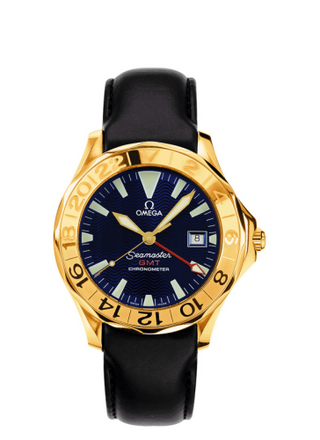 Omega - 2634.80.93  Seamaster Diver 300M Automatic 41 GMT Yellow Gold / Blue / Leather