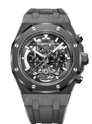 Audemars Piguet - 26343CE.OO.D002CA.01  Royal Oak 26343 Tourbillon Chronograph Openworked Ceramic / Rubber