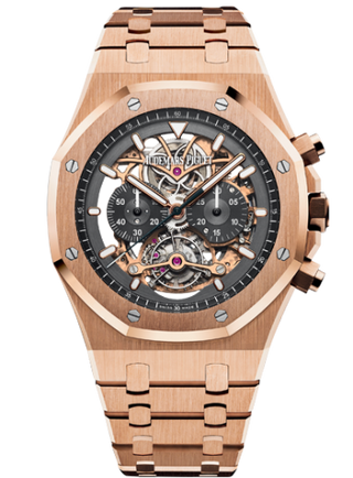 Audemars Piguet - 26347OR.OO.1205OR.01  Royal Oak Tourbillon Chronograph Openworked Pink Gold / Bracelet