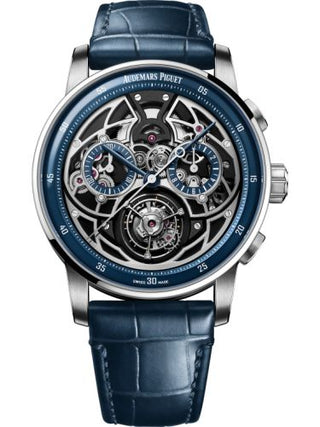 Audemars Piguet - 26399BC.OO.D321CR.01  CODE 11.59 Selfwinding Flying Tourbillon Chronograph White Gold / Blue