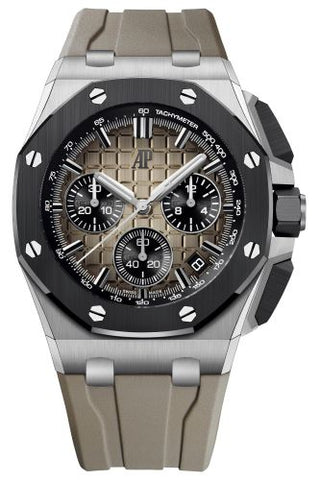 Audemars Piguet - 26420SO.OO.A600CA.01  Royal Oak Offshore 43 Stainless Steel / Ceramic / Taupe