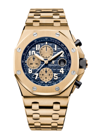 Audemars Piguet - 26470BA.OO.1000BA.01  Royal Oak Offshore 26470 Yellow Gold / Blue