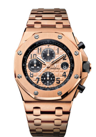 Audemars Piguet - 26470OR.OO.1000OR.01  Royal Oak Offshore 26470 Pink Gold / Pink Gold / Bracelet