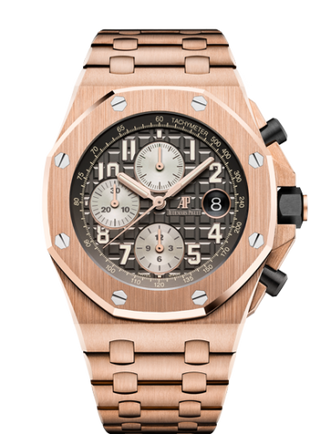 Audemars Piguet - 26470OR.OO.1000OR.02  Royal Oak Offshore 42 Pink Gold / Grey / Bracelet