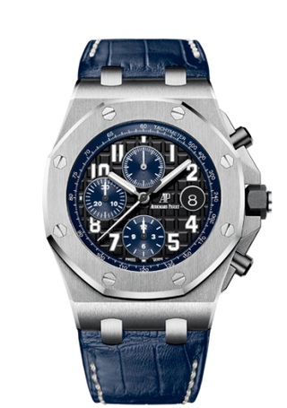 Audemars Piguet - 26470ST.OO.A028CR.01  Royal Oak Offshore 26470 Stainless Steel / Black / Alligator