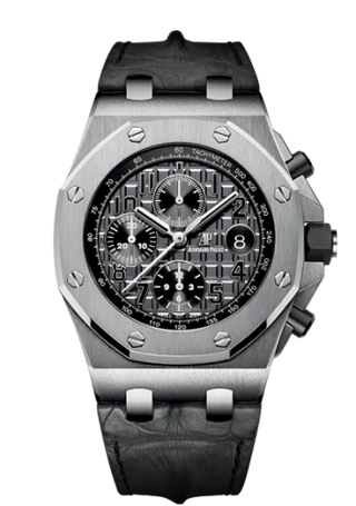 Audemars Piguet - 26470ST.OO.A104CR.01  Royal Oak Offshore 26470 Stainless Steel / Grey / Alligator